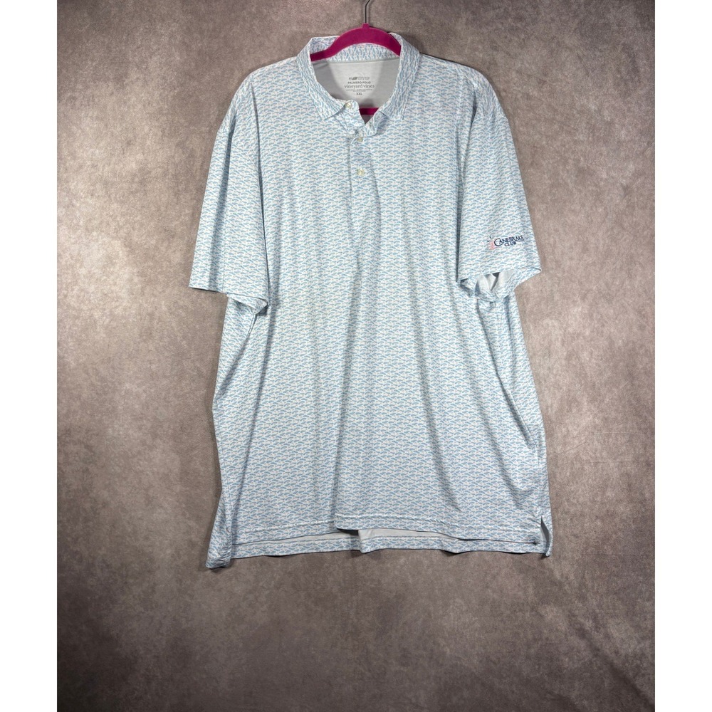 Vineyard Vines Polo Men XXL Blue Whale Golf Palmero Performance Canebrake Club
